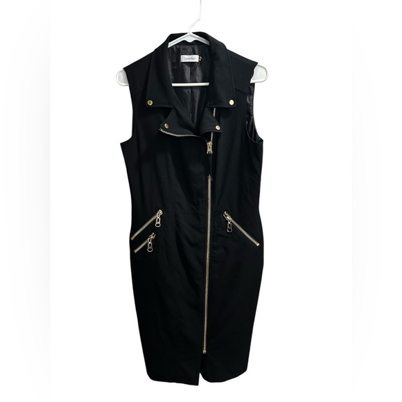 Calvin Klein Dresses & Skirts - Calvin Klein Black Midi Dress with Gold Zippers